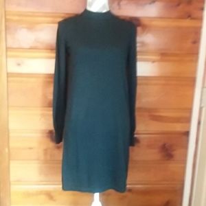 Frank and Oak green blue small petite Wool dress.
